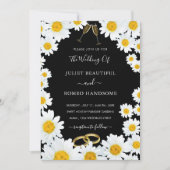 Faire-part de mariage avec cadre de marguerites fr (Devant)