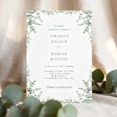 Faire-part de mariage avec cadre de verdure d'euca