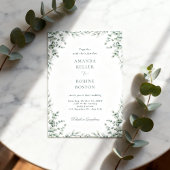 Faire-part de mariage avec cadre de verdure d'euca