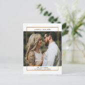 Faire-Part de Mariage avec Cadre Doré Élégant (Debout devant)