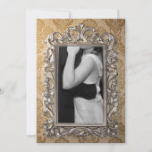 Faire-Part de Mariage avec Cadre Photo Or Elégant (Devant)