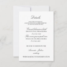 faire-part de mariage avec carte de détails en lot