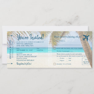 Faire-part de mariage avec carte d'embarquement de