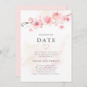 Faire-part de mariage avec changement de date de m (Devant / Derrière)