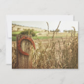 Faire-part de mariage avec clôture rustique et fer (Dos)