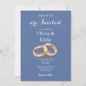 Faire-part de mariage avec code QR Anneaux de mari (Devant)