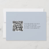 Faire-part de mariage avec code QR bleu et tournes (Dos)