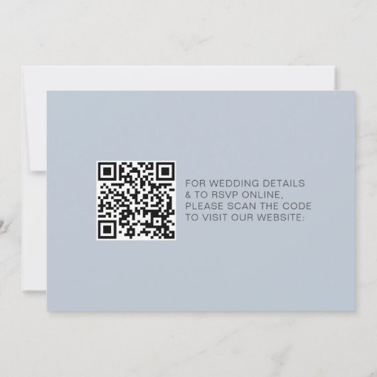 Faire-part de mariage avec code QR bleu et tournes (Dos)