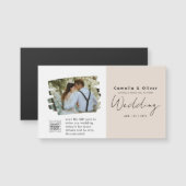 Faire-part de mariage avec code QR Champagne Blush (Devant / Derrière)