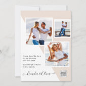 Faire-part de mariage avec code QR Champagne Blush (Devant)