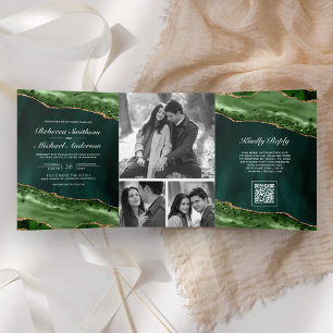 Faire-part de mariage avec code QR Collage Photo A