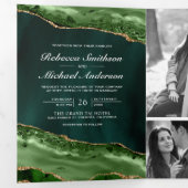 Faire-part de mariage avec code QR Collage Photo A (Intérieur en premier)