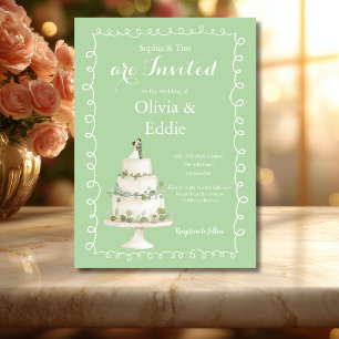 Faire-part de mariage avec code QR de gâteau de ma