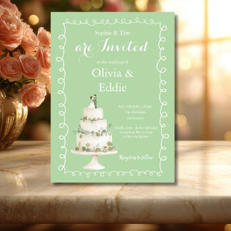 Faire-part de mariage avec code QR de gâteau de ma