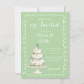 Faire-part de mariage avec code QR de gâteau de ma (Devant)