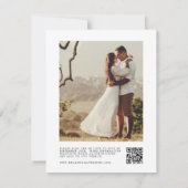 Faire-part de mariage avec code QR de photo rustiq (Dos)