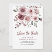Faire-part de mariage avec code QR de roses roses (Devant)