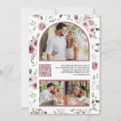 Faire-part de mariage avec code QR de roses roses (Dos)