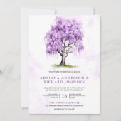 Faire-part de mariage avec code QR et arbre floral (Devant)