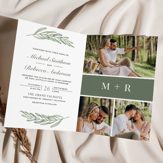 Faire-part de mariage avec code QR et collage de p