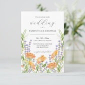 Faire-part de mariage avec code QR floral unique (Debout devant)