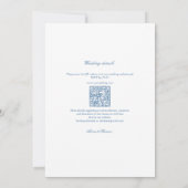 Faire-part de mariage avec code QR Monogramme Bleu (Dos)
