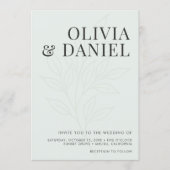 Faire-part de mariage avec code QR photo boho bota (Devant)