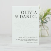 Faire-part de mariage avec code QR photo boho bota (Debout devant)