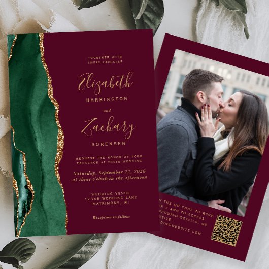 Faire-part de mariage avec code QR photo bordeaux