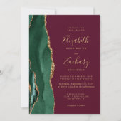 Faire-part de mariage avec code QR photo bordeaux (Devant)