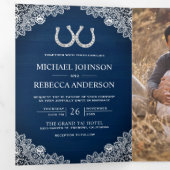 Faire-part de mariage avec code QR photo de chevau (Intérieur en premier)