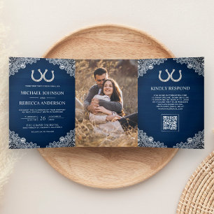 Faire-part de mariage avec code QR photo de chevau
