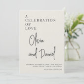 Faire-part de mariage avec code QR photo en écritu (Debout devant)