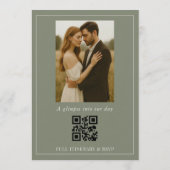 Faire-part de mariage avec code QR photo en écritu (Dos)