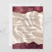 Faire-part de mariage avec code QR photo soie ivoi (Devant)