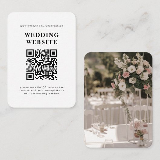 Faire-part de mariage avec code QR RSVP (Devant / Derrière)