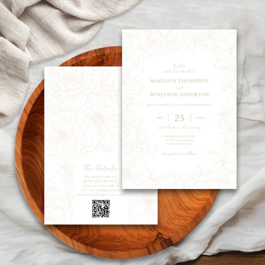Faire-part de mariage avec code QR RSVP Arche de j