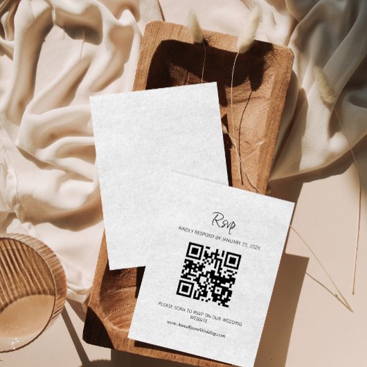 Faire-part de mariage avec code QR RSVP minimalist