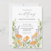 Faire-part de mariage avec code QR unique Floral (Devant)