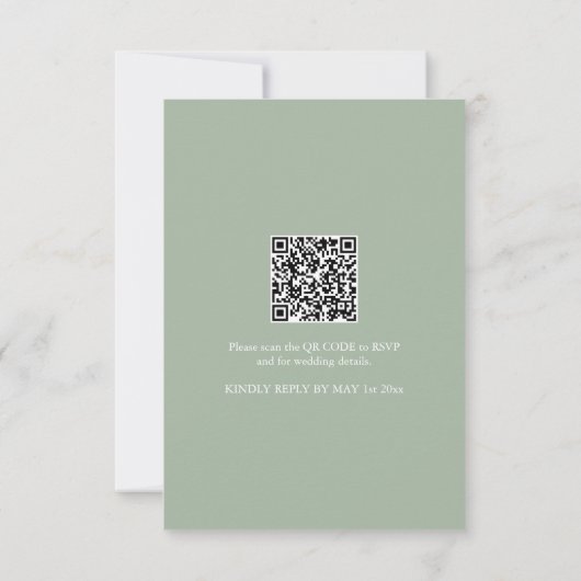 Faire-part de mariage avec code QR unique Floral (Dos)