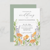 Faire-part de mariage avec code QR unique Floral (Devant / Derrière)