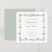 Faire-part de mariage avec colibri d'Anna (Devant / Derrière)
