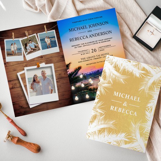 Faire-part de mariage avec collage de photos de co