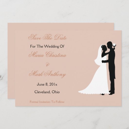 Faire-part de mariage avec date de réservation (Devant / Derrière)