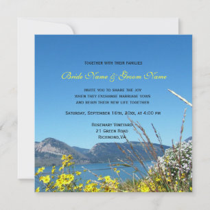 Faire-part de mariage avec des fleurs sauvages et