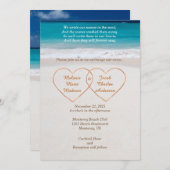 Faire-part de mariage avec des noms dans des cœurs (Devant / Derrière)