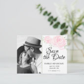 Faire-part de mariage avec des roses aquarelles ro (Debout devant)