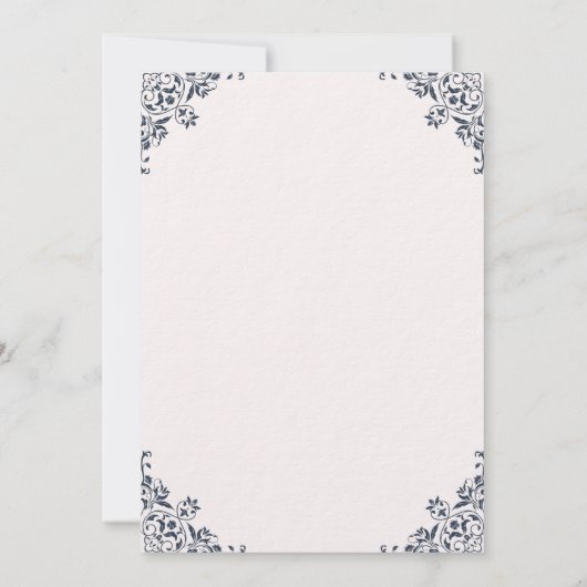 Faire-part de mariage avec design de coin élégant (Dos)
