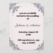 Faire-part de mariage avec design de coin élégant (Devant / Derrière)