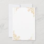 Faire-part de mariage avec effet de feuille d'or b (Dos)